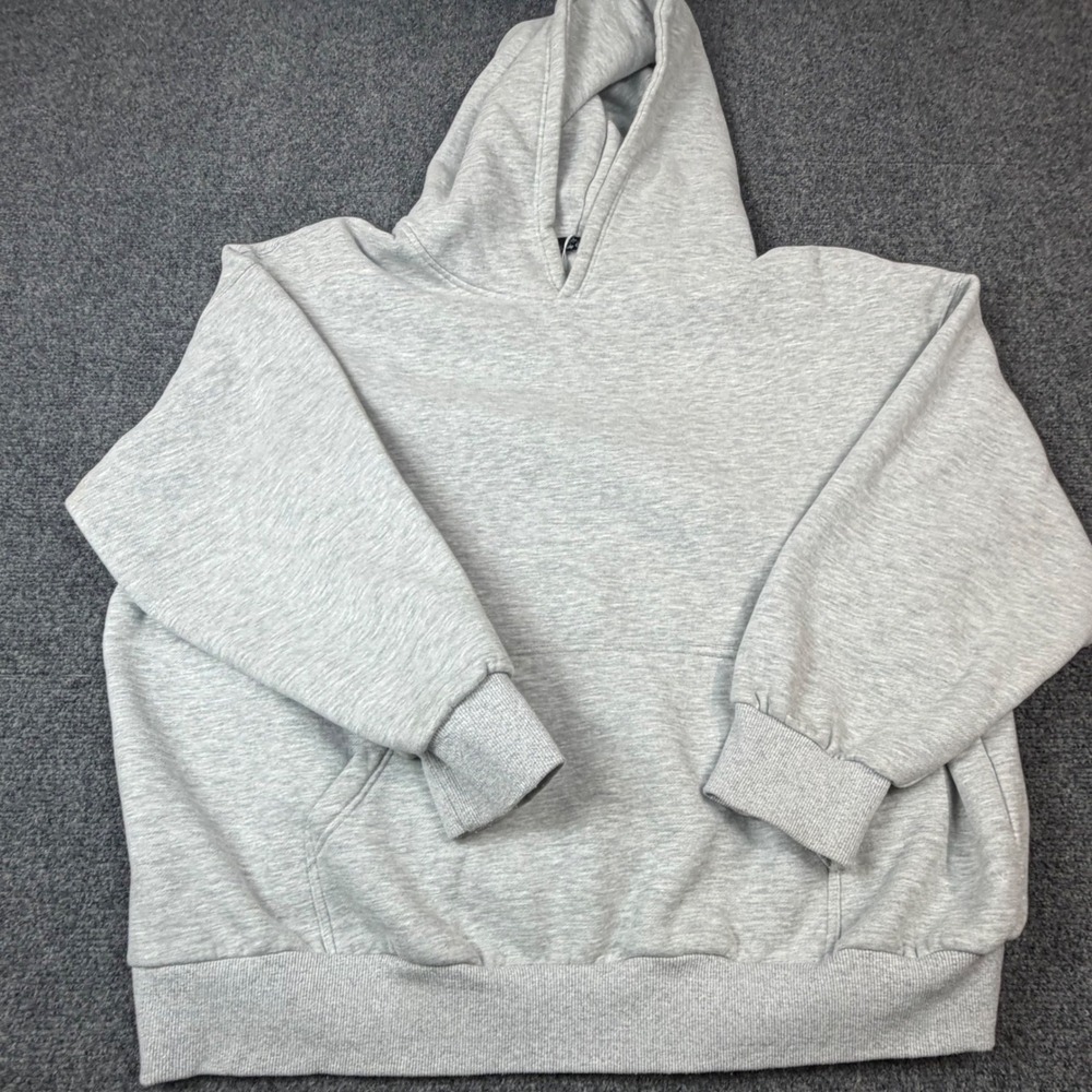 Trendy‎ Queen Womens Oversized Hoodie Heather Gray Fleece Sweatshirt XL Z107-12